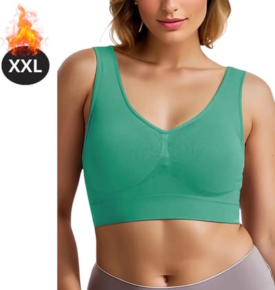 Bovista BH Zonder Beugel - Zonder Bandjes - Push-up Bh's - Comfort Beha - Gemengd - Comfortabel - Groen - Maat XXL