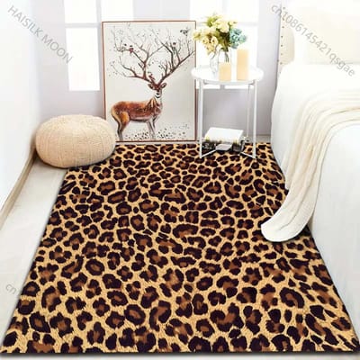 1 ST Wild Luipaardprint Tapijt voor Woonkamer Slaapkamer Bank Deurmat Decor Bank Gebiedskleed Antislip Vloermat Grote Maat 40x60cm (16x24in)