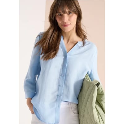 3/4 mouw blouse van linnenmix