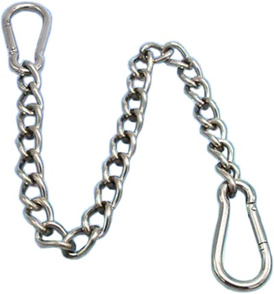 Ketting met twee karabijnhaken, ketting om de stoel op te hangen (kettinglengte 66 cm)