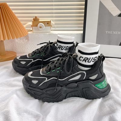 Chaussures Blanches Printemps Automne Femmes Chaussures Décontractées à Semelles Épaisses et Augmentant la Hauteur Tendance Tendance Femmes Baskets de Running Dames 40 white