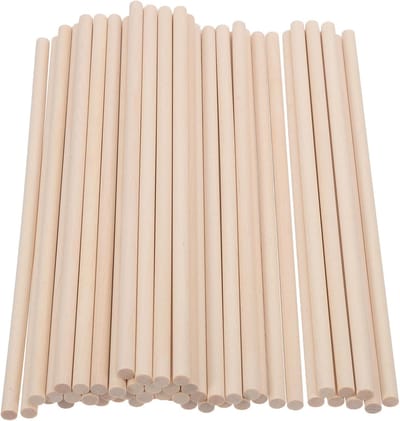 Houten Deuvels - Knutselstokjes Stokjes - Creatieve Projecten - Natuurlijke Textuur - 50 Stuks 20cm - Beige