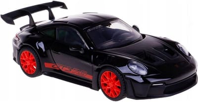 BBURAGO Modelauto - Porsche 911 - zwart/rood - 10 x 4,5 cm - schaalmodel