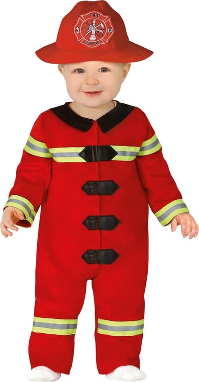 Fiestas Guirca - Jumpsuit Brandweerman - 12-18 maanden - Carnavalskleding - Carnaval - carnavalskleding 2027 - Carnaval kostuum