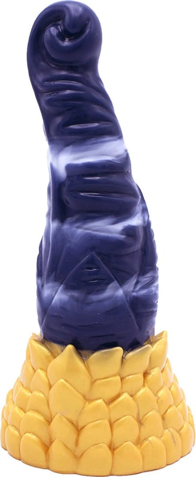 Kiotos Monstar - Dildo Beast 38 - 21.5 x 5.7 cm - Blauw/Goud/Wit