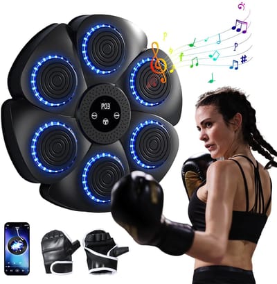 CYRO - Boxing Machine - Boksmachine - Boxmachine - Bluetooth - met Muziek - met Bokshandschoenen - aan Muur gemonteerd - Zwart