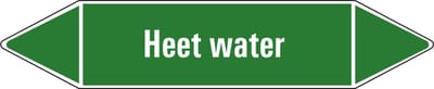 Heet water leidingmarkering op vel 75 x 17 mm - 8 per vel