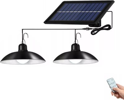 LED solar hanglamp - Koud wit - 100 Lumen - Met afstandsbediening - 2 stuks