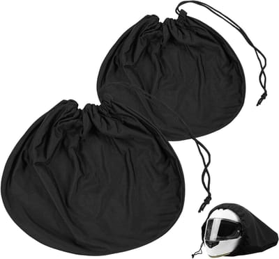 Motorhelmtas - Lichtgewicht draagtas voor motorhelm - Opbergzak voor motorrijden, skiën, racen en meer - Set van 2 - Met trekkoord en vergrendeling - Zwart