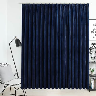 vidaXL - Gordijn - verduisterend - met - haken - 290x245 - cm - fluweel - blauw