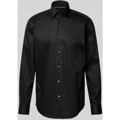 BOSS Joe regular fit overhemd - popeline - zwart gestreept - Strijkvriendelijk - Boordmaat: 38