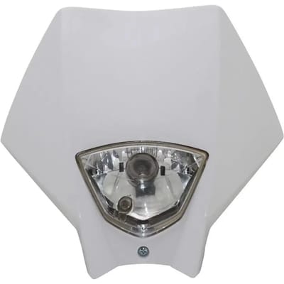 Plaque phare Replay Master blanc optique BA20D 12V 25/25W pour moto enduro Neuf