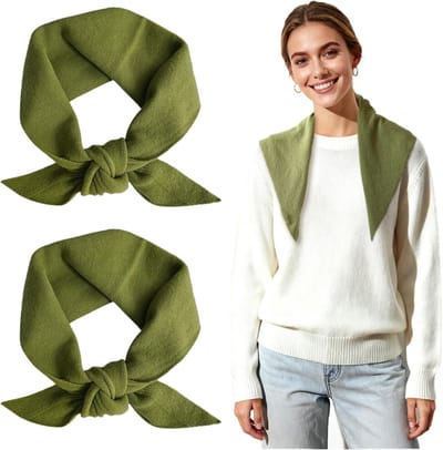 Dailygoods- Driehoekige Sjaal - Gebreide Sjaal - Nekwarmer - Hoofddoek Dames - Winter Sjaal - Cozy Y2K Stijl - 2 Stuks