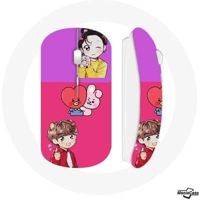Draadloze muis BTS BT21 Cooky en Tata Bangtan V en Jungkook Fanart