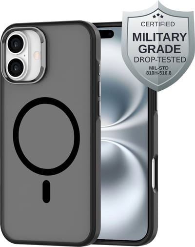 Cazy hoesje geschikt voor iPhone 16 Plus Hoesje geschikt voor MagSafe - Military Grade Backcover - Zwart