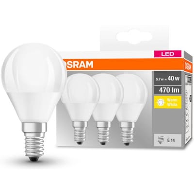 OSRAM LED druppels E14 P40 4,9W 2.700K 470lm per 3