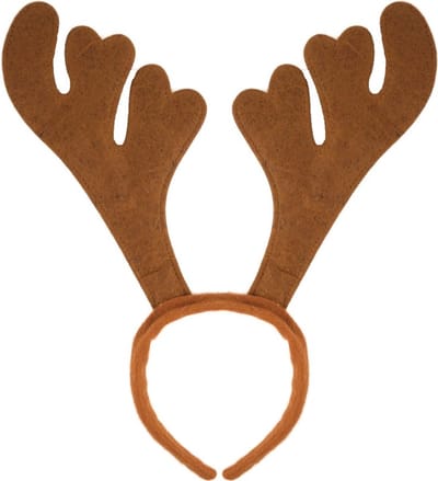 Rendier diadeem - bruin - 32 x 31 cm - polyester - kerst haarband