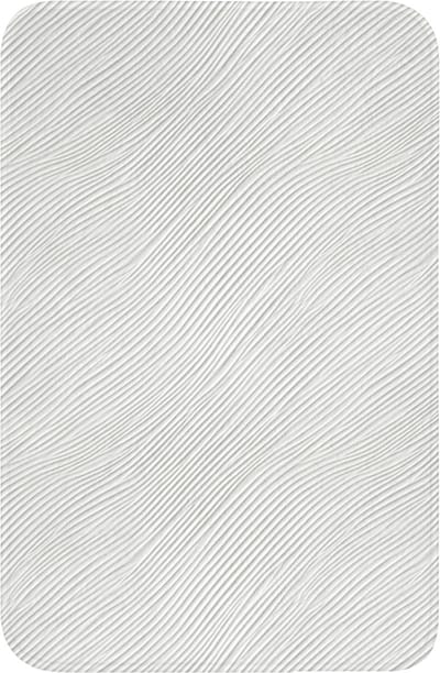 WC mat 40x60 cm - Antislip - Golven - Ribbels - Wit - Toiletmat - Vloermat - Douchemat - Toilet tapijt - Toiletmatten