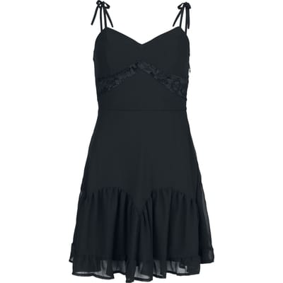 Jawbreaker - Rockabilly Mini-jurk - Chiffon Mini Dress With Lace Underbust - XS tot XL - voor Vrouwen - zwart