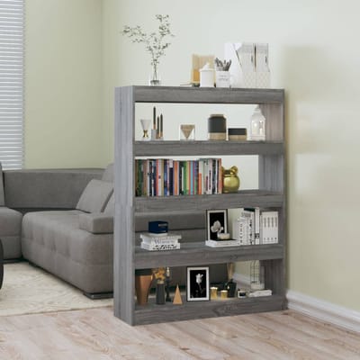 vidaXL - Boekenkast/kamerscherm - 100x30x135 - cm - grijs - sonoma - eikenkleurig