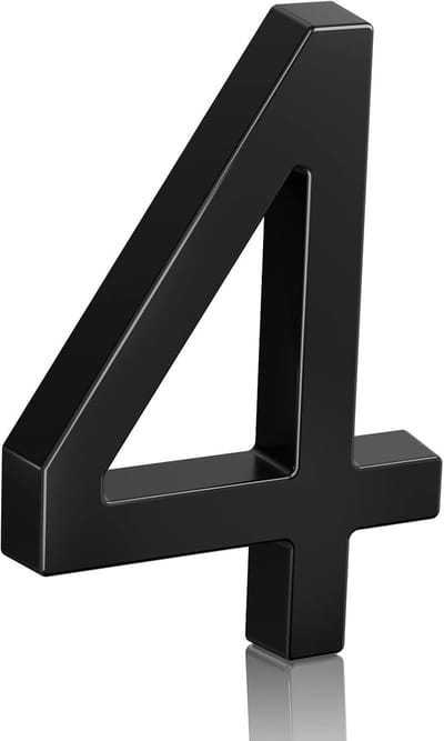 Huisnummer 6 - Adrescijfer Huis - Duidelijk Zichtbaar - Eenvoudige Montage - 14cm Hoog - Zwart