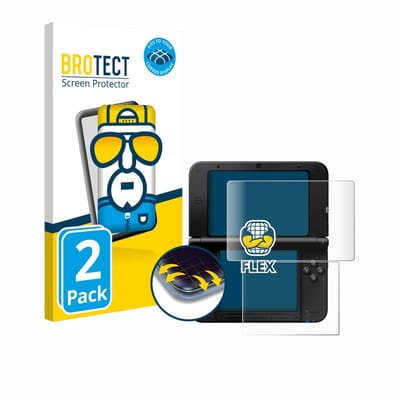 BROTECT - Screenprotector voor Nintendo 3DS XL SPM7800 - Folie Beschermfolie transparant volledig dekking - 2 Stuks