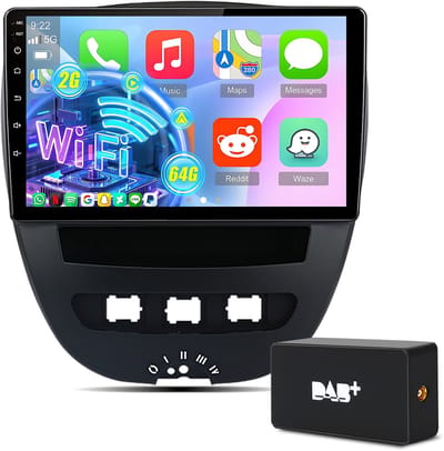 Hexinex Autoradio - Geschikt voor Peugeot 107, Toyota Aygo Citroen C1 - Android 15 - 2+64GB - Carplay - 10.1 Inch HD IPS Touchscreen - DAB+