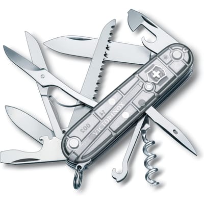VICTORINOX Huntsman Silvertech Zwitsers Leger Multifunctioneel Rampenbestrijding Berg Inclusief Swiss Made met 15 Jutoku Mes Mes, Mes, Goederen,