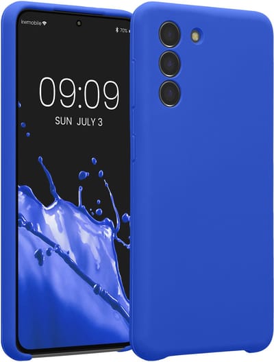 kwmobile telefoonhoesje geschikt voor Samsung Galaxy S21 - TPU backcover met siliconen coating - Smartphone case in Baltisch blauw