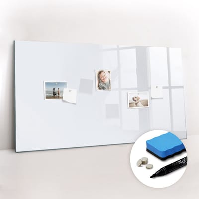 Tulup Whitebord - Kleur Donker Wit Magneetbord - 120 cm x 60 cm - Magnetisch Bord Kind - Scandinavisch Design Bord - Magneetbord Rechthoekig - Notitiebord Werkplek - Inclusief Gratis Magneten & Marker & Spons - Magnetisch Wandbord - Magnet Board