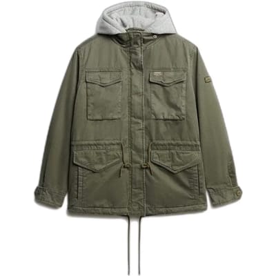 Superdry Jersey Hood Military Borg Jas Green Grootte: 36