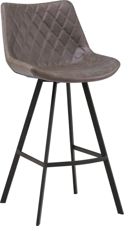Barkruk - Taupe - Kunstleer - Met rugleuning - Voetsteun - Voor keuken en bar - Set van 1