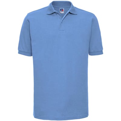 Russell Heren Ripple Collar & Manchet Poloshirt met korte mouwen (Hemelsblauw)
