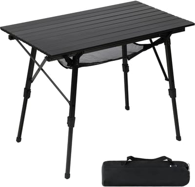 Unyqoos ® Compacte en Lichtgewicht Opvouwbare Campingtafel met Verstelbare Hoogte en Aluminium Constructie voor 4 Personen