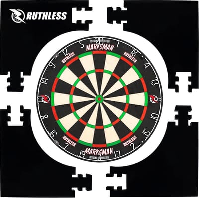 Vierkante Dartbord Surround met 4 Delen - Zwarte Beschermrand voor Uw Muur