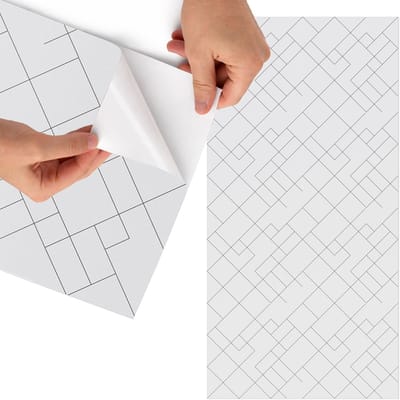 Tulup Meubelfolie - Geometrische patronen Decoratiefolie - 75x150 cm - Grijs Meubelfolie - Meubel Wrap Folie - Minimalist Meubelfolie - Plakfolie Meubels - Keuken decoratie - Geometrie