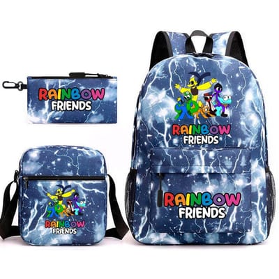 Rainbow Friends Omringende Rugzak Basisschoolleerling Sterrenhemel Schooltas Driesets as the picture