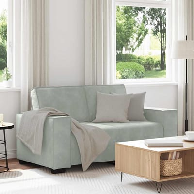 vidaXL - Tweezitsbank - 160x78x84 - cm - fluweel - lichtgrijs