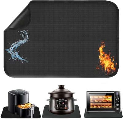 Dailygoods- Vuurvaste Mat 60 x 40 cm - Hittebestendig - Antislip - Waterdicht - Siliconen - Gecoat Glasvezelweefsel - Onderzetter