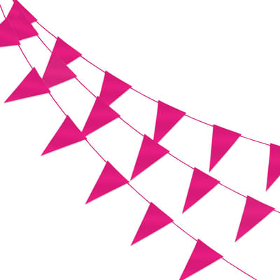 Q2P - Slingers - Verjaardag - Versiering - Vlaggenlijn - Feestartikelen - Feest - Gender Reveal - Slinger - Fuchsia - Roze