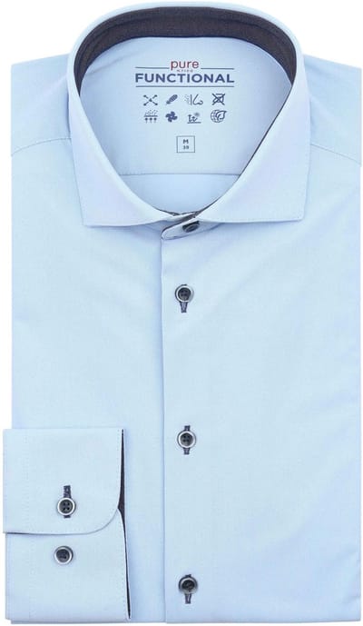 Pure Shirt Licht Blauw - Maat 43 - Heren - Overhemden Casual
