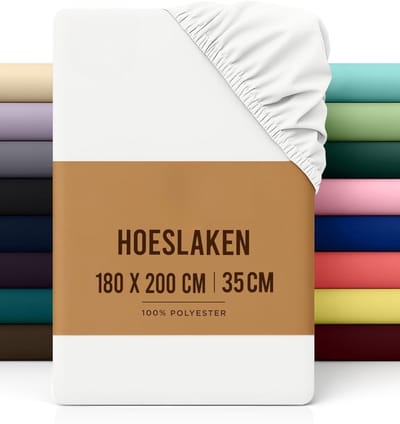 Famanu - Onderlaken 180x200 cm, geborstelde microvezel, onderhoudsvriendelijk en zacht – Wit