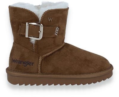 Wrangler Meisjes Enkellaars Elsa Buckle Mid Jr Almond | Cognac | Maat: 29