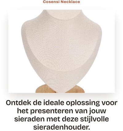 Dailygoods- Sieradenstandaard met Basis - Sieradenhouder - Kettingenhouder - Zwart/Wit/Grijs/Beige - 14.5 x 8.8 x 20.5 cm - Stijlvol voor Winkels - Kettinghouder