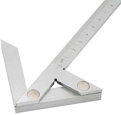 Dailygoods- Hoekmeter precisie - Centreervierkant - Koolstofstaal - Nauwkeurig meten - Afmeting 100 x 70 mm - Gewicht 196 g - Meetlat