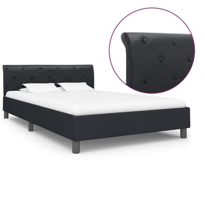 vidaXL - Bedframe - kunstleer - zwart - 140x200 - cm