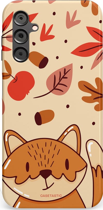 Casetastic hoesje geschikt voor Samsung Galaxy A14 (2023) 5G / Samsung Galaxy A14 (2023) 4G - Dubbellaagse bescherming - Boskat op avontuur - Fashion Case - Zand Terracotta Rood