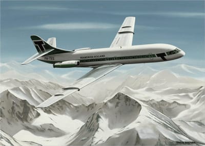 Thijs Postma - TP Aviation Art - Poster - Sud-Est SE-210 Caravelle Transavia - 50x70cm