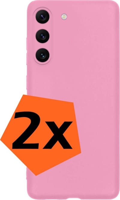 Hoes - 2 Stuks - Geschikt voor Samsung Galaxy S23 - Sterk & Shockproof - Case Siliconen - Back Cover - Telefoon Hoes - Lichtroze