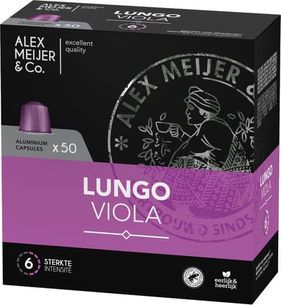 Alex Meijer Lungo Viola 50 cups - geschikt voor Nespresso